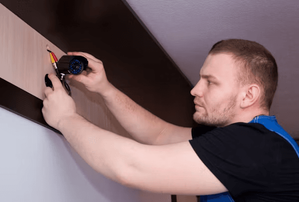 Outdoor security cameras covering a residential property