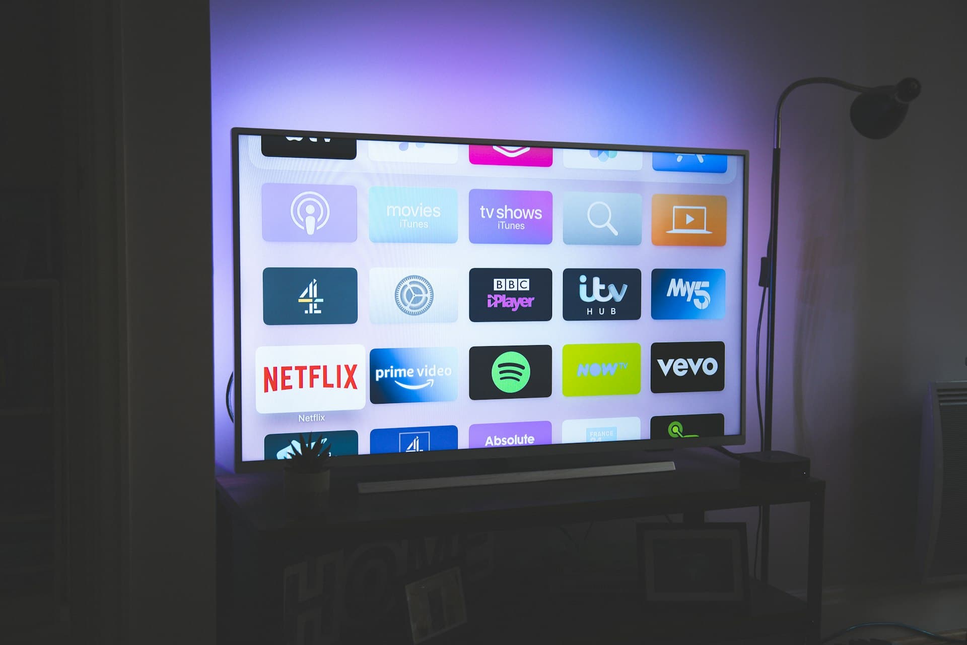 Living room television installation