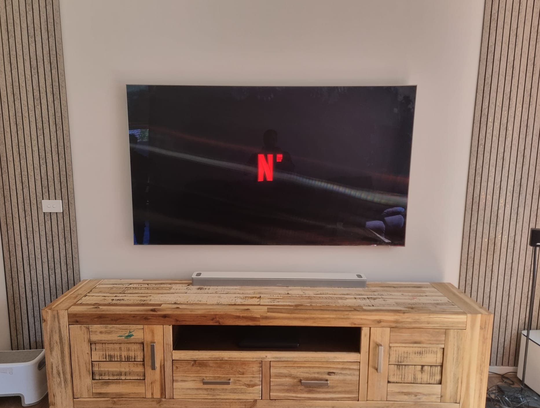 Wall-mounted living-room TV from a Clear View Melbourne install