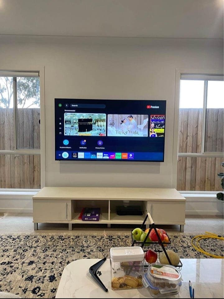 Compact TV wall install in a Melbourne home