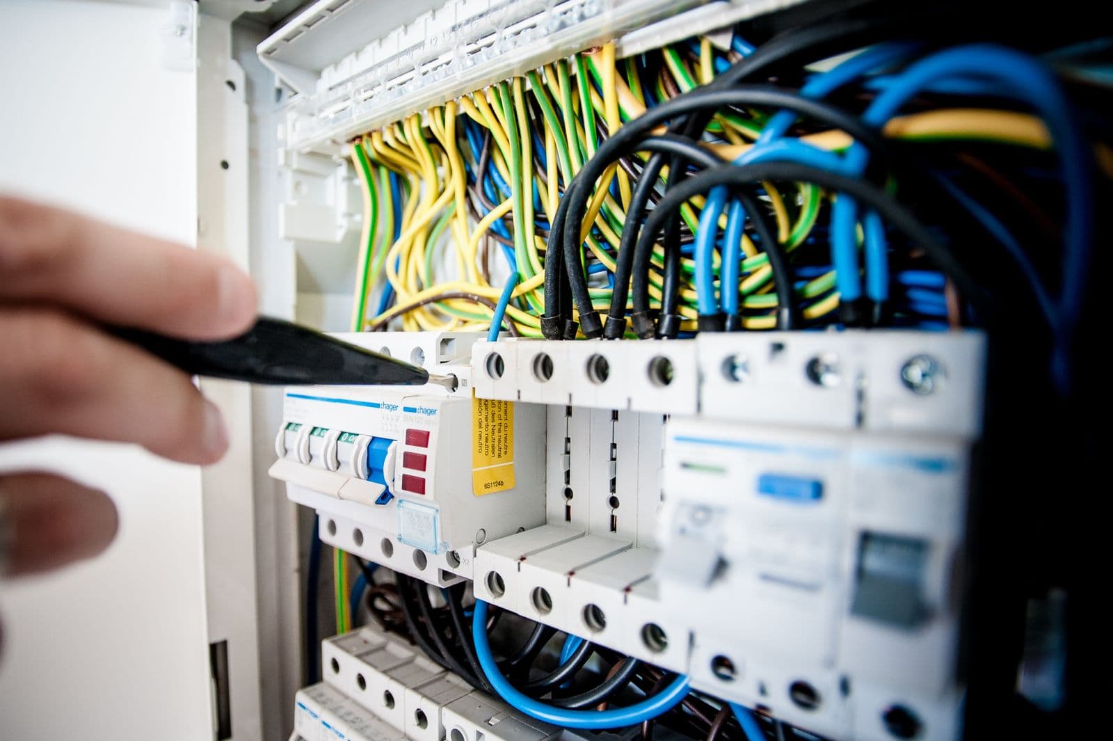Electrical cable work representing tidy in-wall concealment